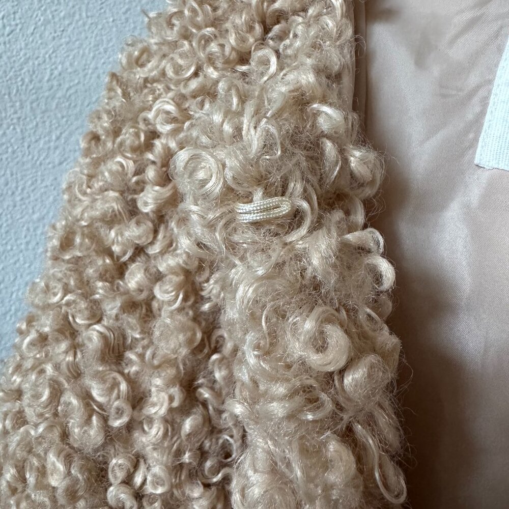 Zara Girls Sherpa Teddy Coat Camel Tan Furry Jacket Size 10 Minimalist Trend - Picture 5 of 14